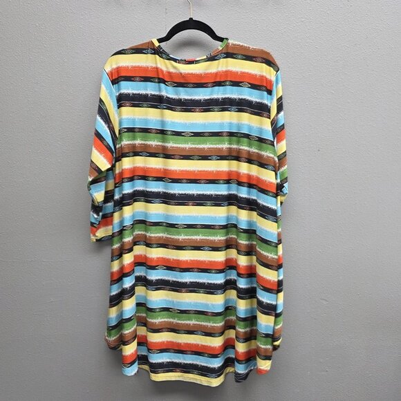 Southern Charm Shirt Womens 2XL Multicolor V Neck Tunic Aztec Stripe 3/4 Sleeve - Picture 5 of 10